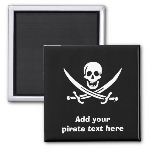 Jolly roger pirate flag magnet