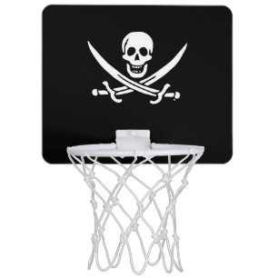 Jolly roger pirate flag mini basketball hoop