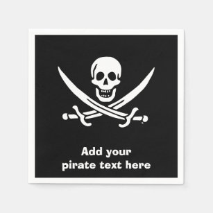 Jolly roger pirate flag paper napkins