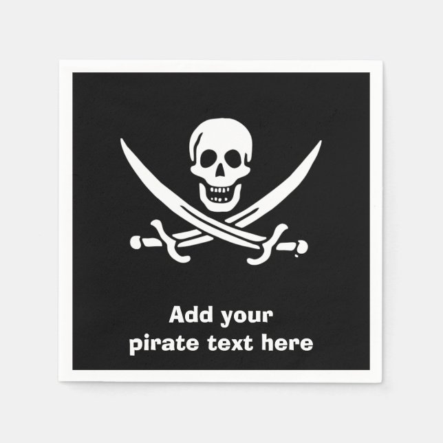 Jolly roger pirate flag paper napkins (Front)