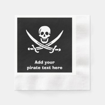 Jolly Roger Pirate Flag Paper Napkins by customizedgifts at Zazzle