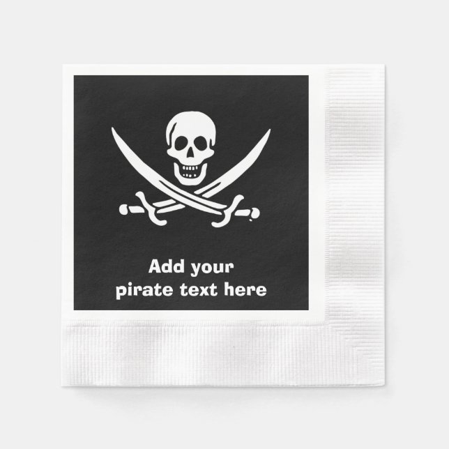 Jolly roger pirate flag paper napkins (Front)