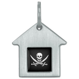 Jolly roger pirate flag pet ID tag
