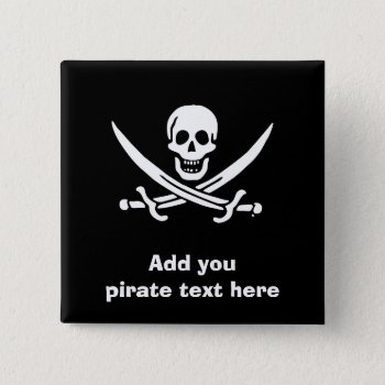 Jolly Roger Pirate Flag Pinback Button by customizedgifts at Zazzle
