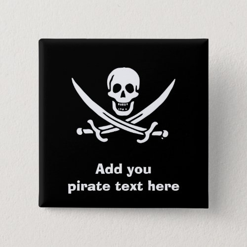 Jolly roger pirate flag pinback button
