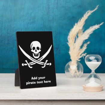 Jolly Roger Pirate Flag Plaque by customizedgifts at Zazzle
