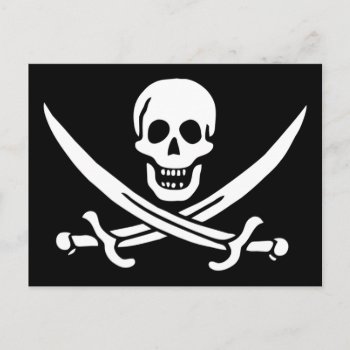 Jolly Roger Pirate Flag Postcard by the_little_gift_shop at Zazzle