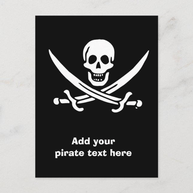 Jolly roger pirate flag postcard (Front)