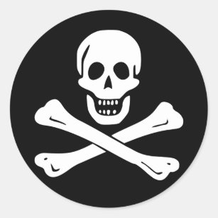 Jolly Roger Black Flag Sticker Decal Pirate Ship Skull Crossbones V1