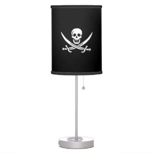 Jolly roger pirate flag table lamp