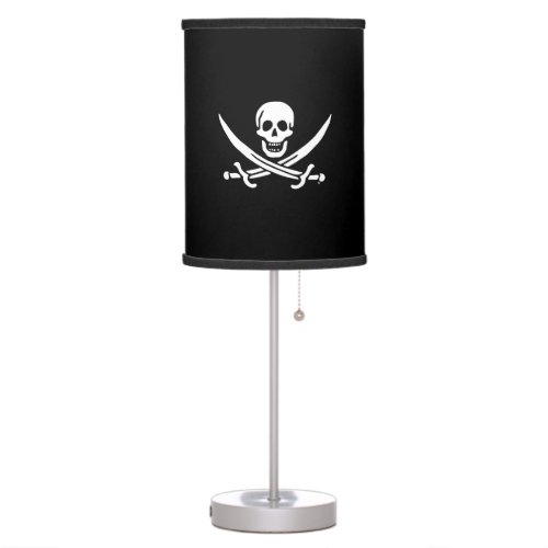 Jolly roger pirate flag table lamp