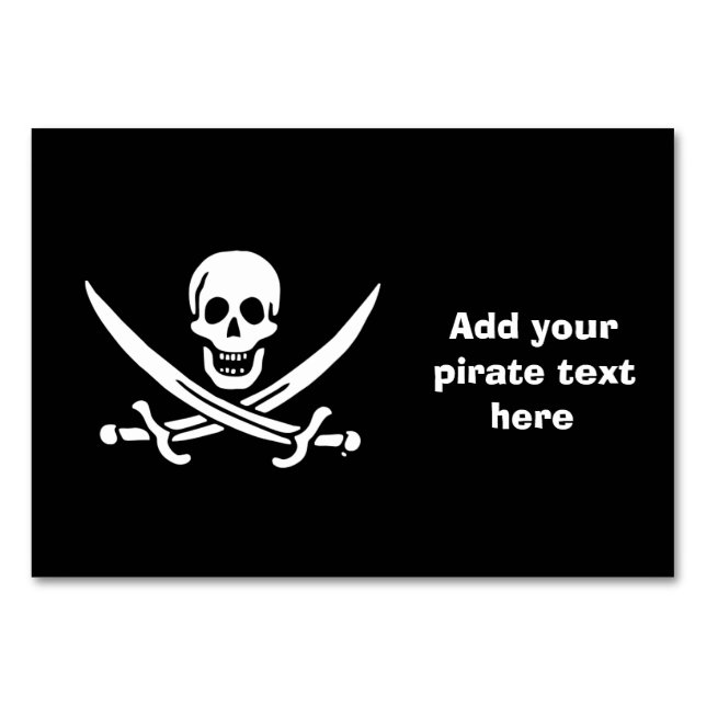 Jolly roger pirate flag table number (Front)