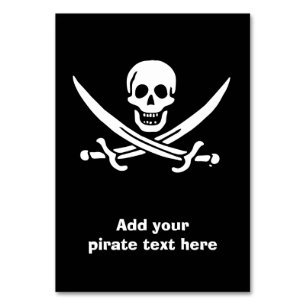 Jolly roger pirate flag table number