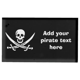 Jolly roger pirate flag table number holder