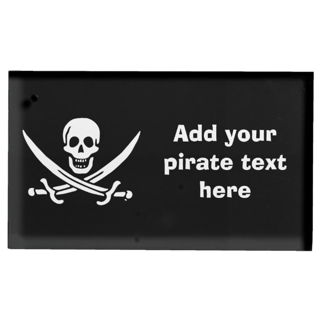 Jolly roger pirate flag table number holder (Front)
