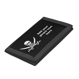 Jolly roger pirate flag trifold wallet