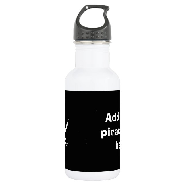 Jolly roger pirate flag water bottle (Front)