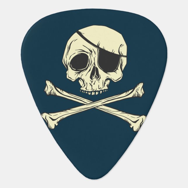 jolly roger pirate guitar pick (Front)