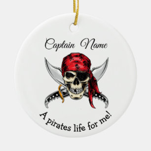 JOLLY ROGER Pirate Legend Ceramic Ornament