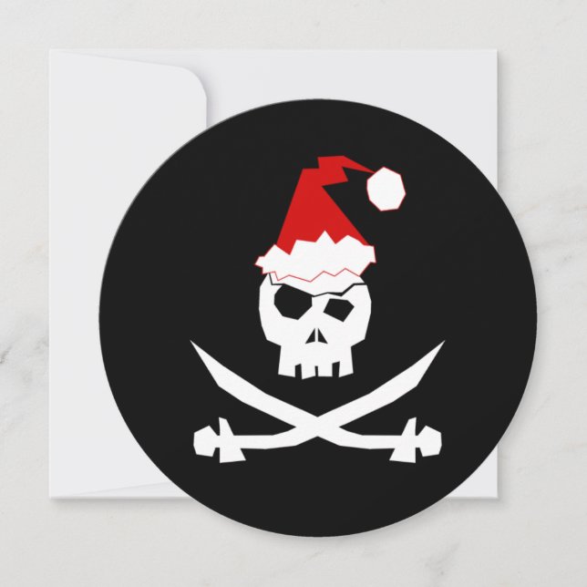 + Jolly Roger | Pirate Santa + [Holiday Party] Invitation (Front)