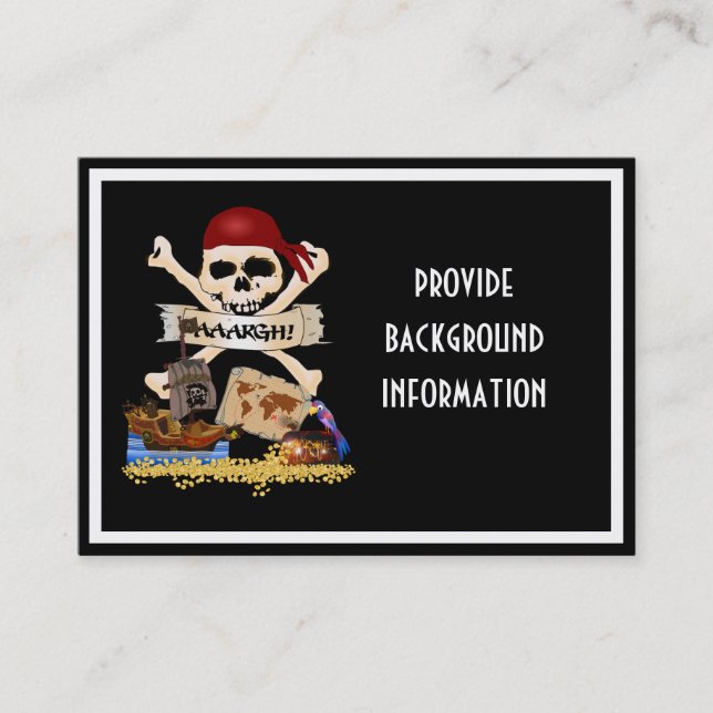 Jolly Roger, Pirate Ship & Pirate's Chest Business Card (Front)