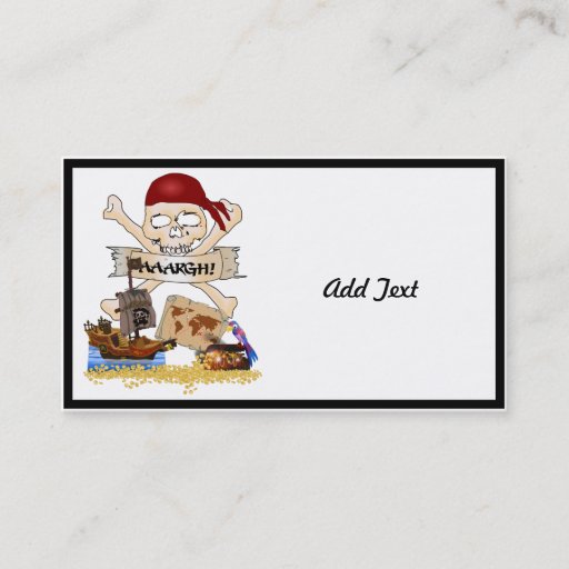 Customizable Jolly Roger, Pirate Ship &amp; Pirate's Chest Business Cards