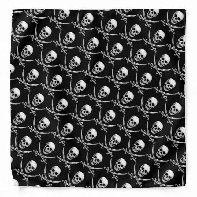 Jolly Roger Pirate Skull Bandana (Front)