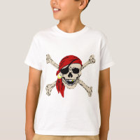 Jolly Roger Pirate Skull Bones Red Bandanna