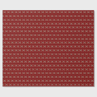 Jolly Roger Pirate Skull Bones Red Bandanna Wrapping Paper