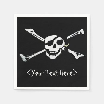 Jolly Roger Pirate Skull Napkins by BlueRose_Design at Zazzle