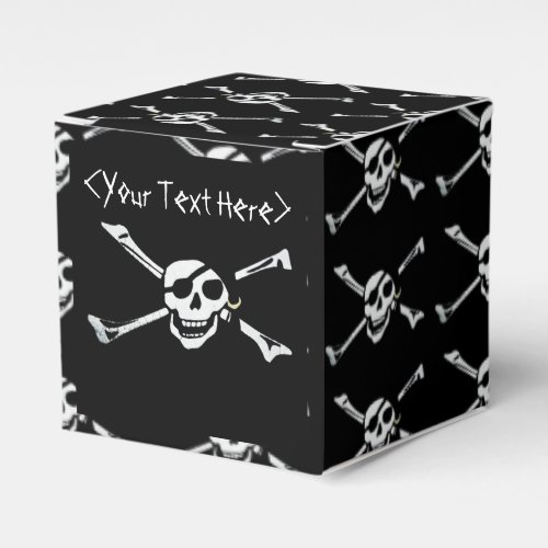 Jolly Roger Pirate Skull Pattern Cube Favor Box