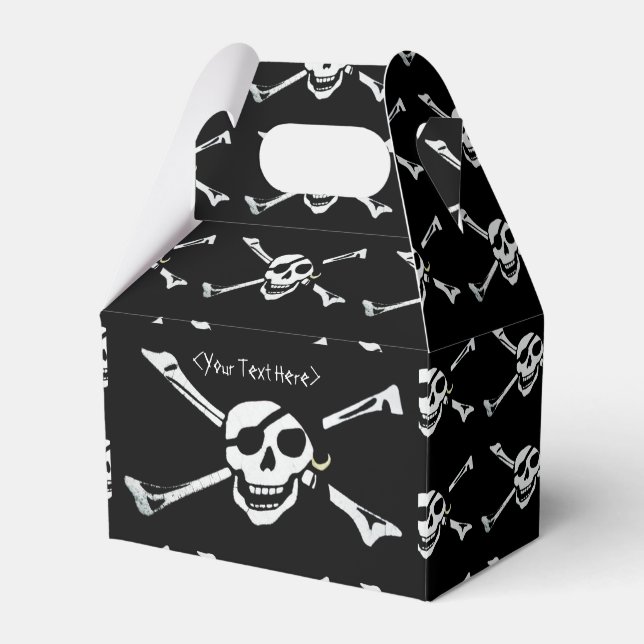 Jolly Roger Pirate Skull Pattern Favor Box (Front Side)
