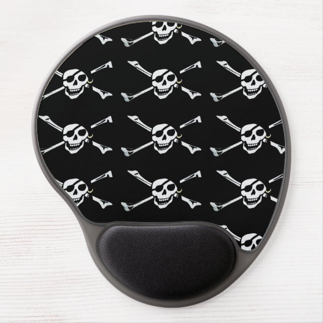 Jolly Roger Pirate Skull Pattern Gel Mouse Pad (Front)