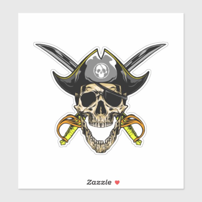 Jolly Roger pirate skull Sticker (Sheet)