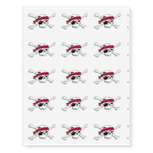 Jolly Roger Pirate Skull Temporary Tattoo Stickers