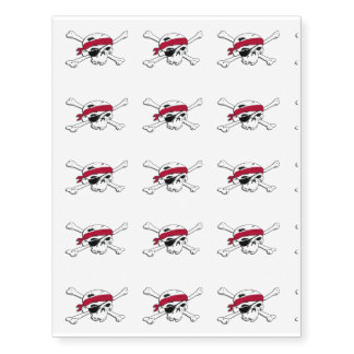 Jolly Roger Pirate Skull Temporary Tattoo Stickers