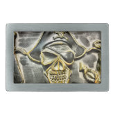 Pirate Skull & Sword Crossbones sale (TLAPD) Oval Belt Buckle