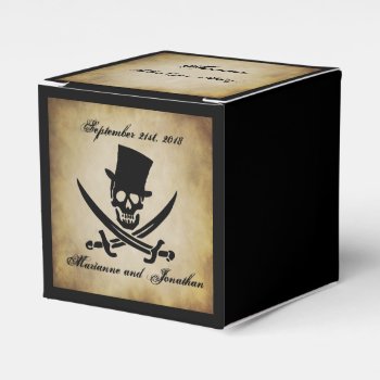 Jolly Roger Pirate Wedding Favor Box by debinSC at Zazzle