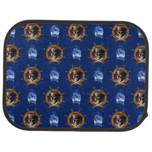 Jolly Roger Pirate Wheel Car Floor Mat