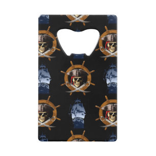 Jolly Roger Pirate Wheel Credit Card Bottle Opener