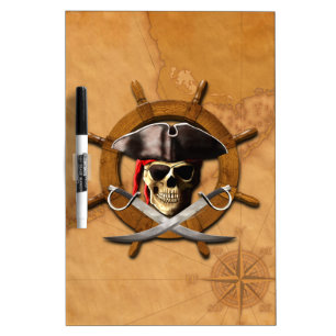 Jolly Roger Pirate Wheel Dry Erase Board