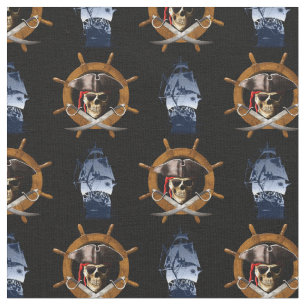 Jolly Roger Pirate Wheel Fabric
