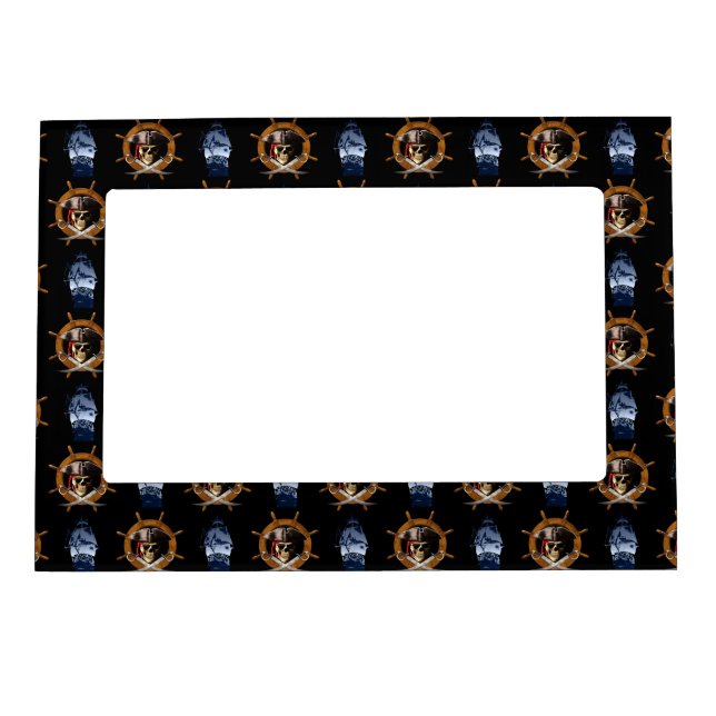 Jolly Roger Pirate Wheel Magnetic Frame (Front)