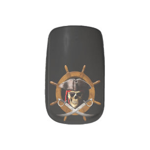 Jolly Roger Pirate Wheel Minx Nail Wraps