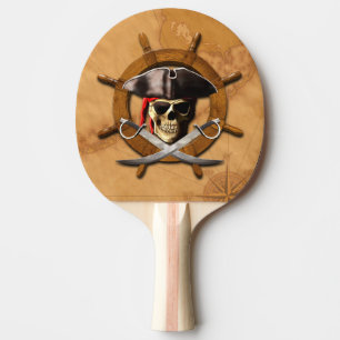 Jolly Roger Pirate Wheel Ping Pong Paddle