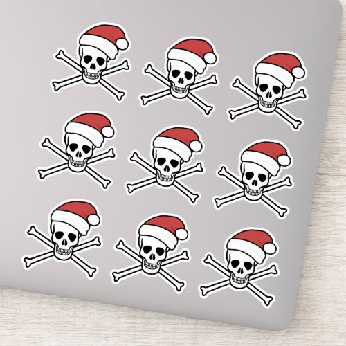 Jolly Roger poison skull and bones pirate santa Sticker