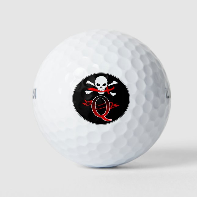Jolly Roger Q Monogram Initial Golf Balls (Front)