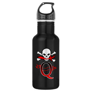 Jolly Roger Q Monogram Initial Water Bottle