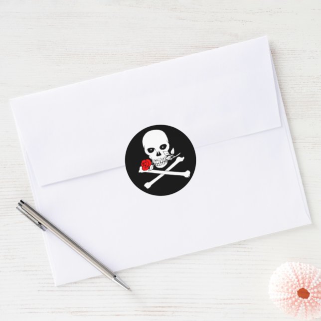 Jolly Roger (Rose)Sticker Sticker Roll (Envelope)