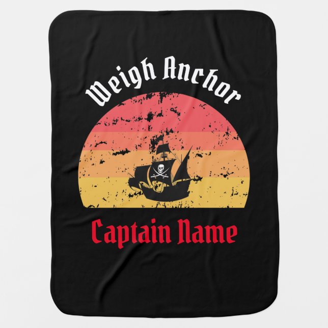 Jolly Roger Ship  Baby Blanket (Front)